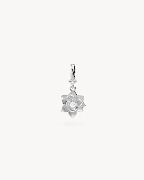 White Gold Vermeil Bloom Within Lotus Pendant