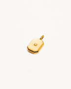 Yellow Gold Vermeil Rectangular Lotus Locket Pendant