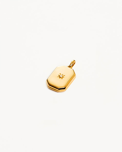 Yellow Gold Vermeil Rectangular Lotus Locket Pendant