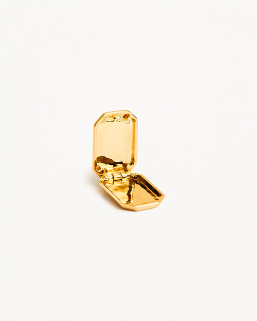 Yellow Gold Vermeil Rectangular Lotus Locket Pendant