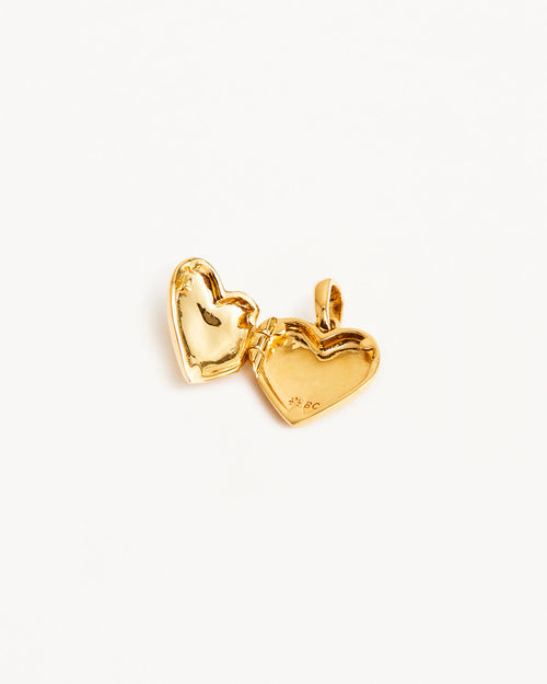 Yellow Gold Vermeil Heart Lotus Locket Pendant