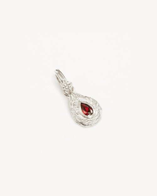 White Gold Vermeil With Love Birthstone Annex Link Pendant - January