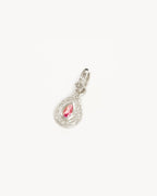 White Gold Vermeil With Love Birthstone Annex Link Pendant - October
