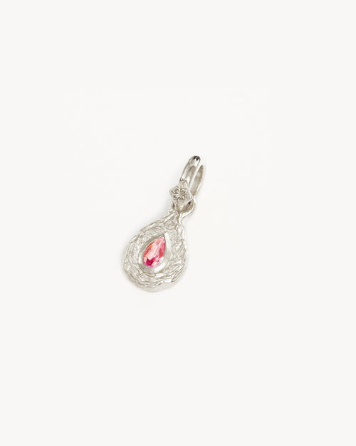 White Gold Vermeil With Love Birthstone Annex Link Pendant - October
