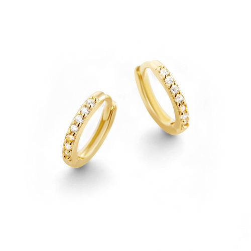 Pave Huggie Hoop Earrings