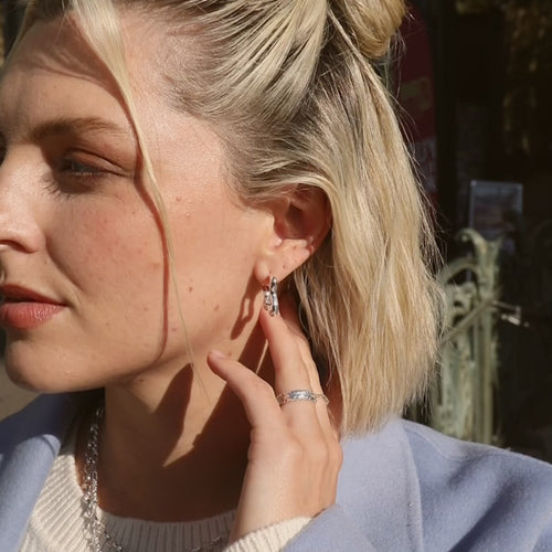 Recycled Silver Wavy Hoop Earrings