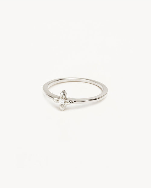 White Gold Vermeil Live in Light Ring