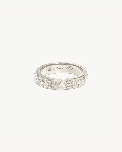 White Gold Vermeil Live in Grace Ring