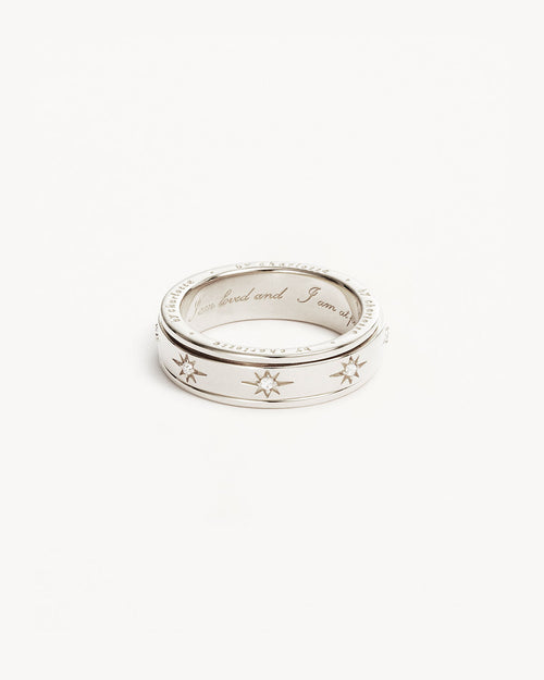 White Gold Vermeil I Am Loved Spinning Meditation Ring