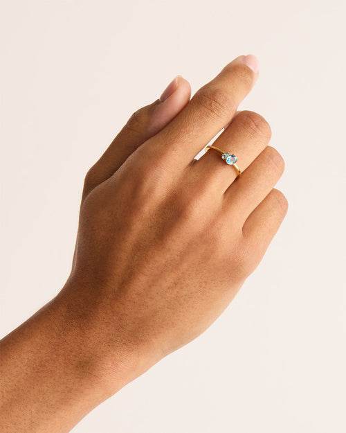 Yellow Gold Vermeil Kindred Birthstone Ring - March