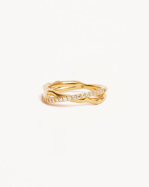 Yellow Gold Vermeil Entwined Hearts Ring