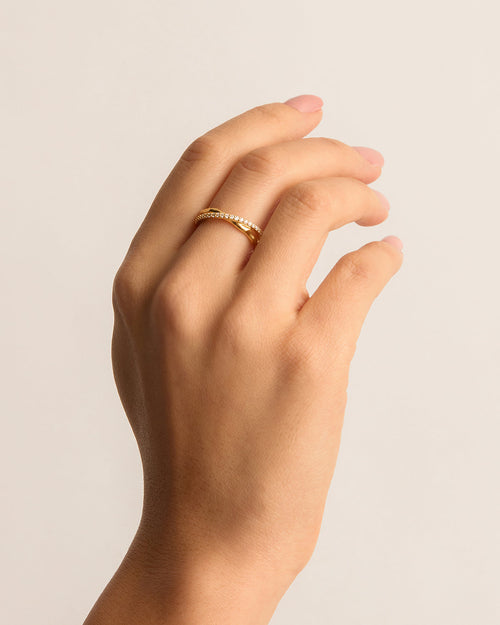 Yellow Gold Vermeil Entwined Hearts Ring