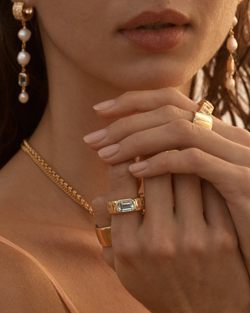 Yellow Gold Vermeil Calm Your Soul Topaz Ring