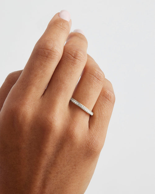White Gold Vermeil With Love Ring