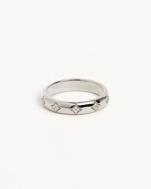 White Gold Vermeil Bloom With You Lotus Ring