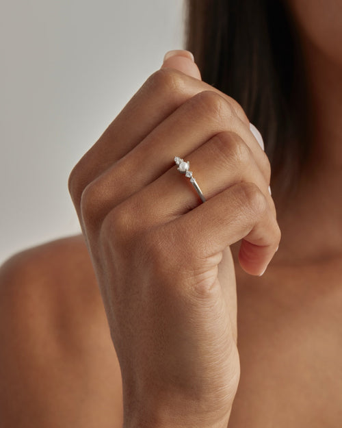 White Gold Vermeil Sea Foam Ring
