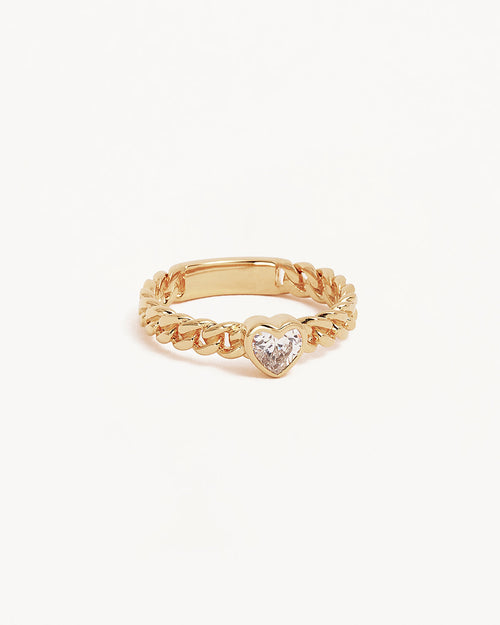 Yellow Gold Vermeil Radiant Heart Engravable Ring