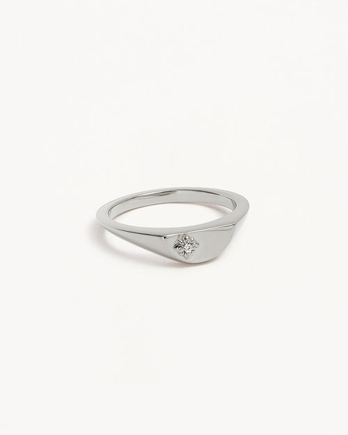 White Gold Vermeil Lotus Ring