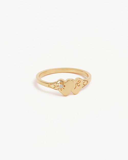 Yellow Gold Vermeil Forever Intertwined Heart Signet Ring