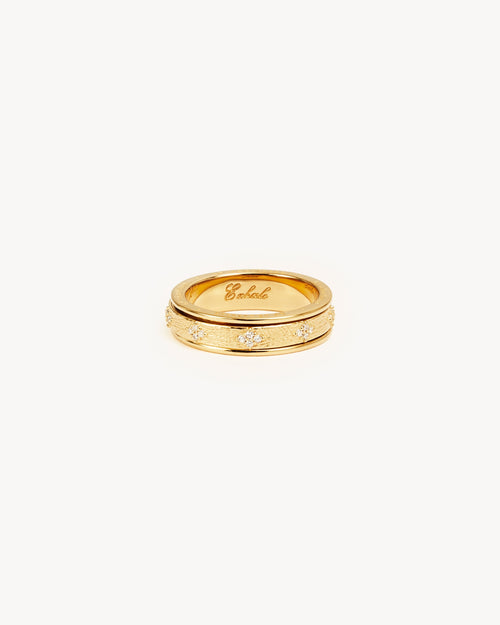 Yellow Gold Vermeil Breathe Spinning Meditation Ring