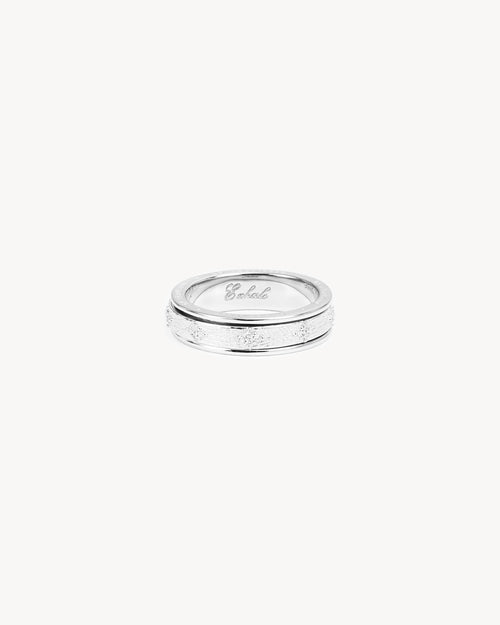 White Gold Vermeil Breathe Spinning Meditation Ring