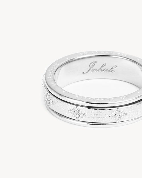 White Gold Vermeil Breathe Spinning Meditation Ring