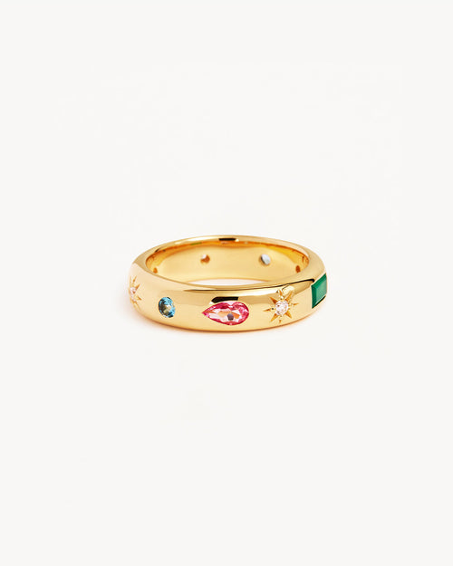 Yellow Gold Vermeil Connect to the Universe Ring