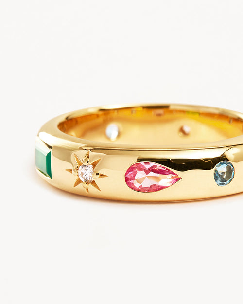 Yellow Gold Vermeil Connect to the Universe Ring