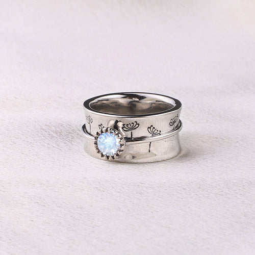 Dandelion Birthstone Spinning Fidget Ring