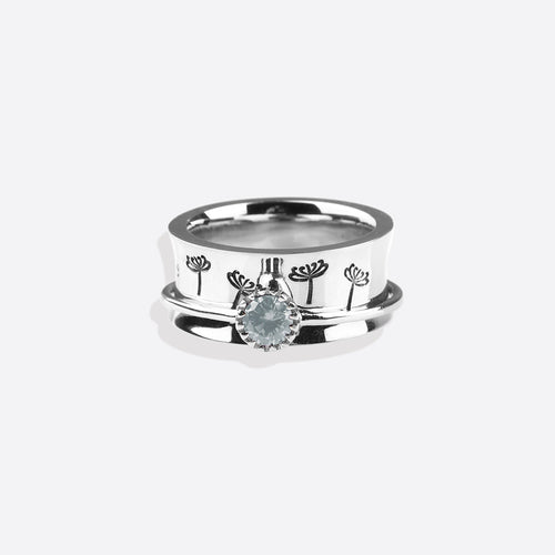 Dandelion Birthstone Spinning Fidget Ring