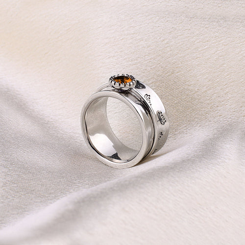 Dandelion Birthstone Spinning Fidget Ring