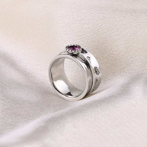 Dandelion Birthstone Spinning Fidget Ring
