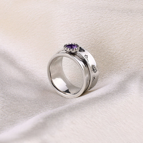 Dandelion Birthstone Spinning Fidget Ring