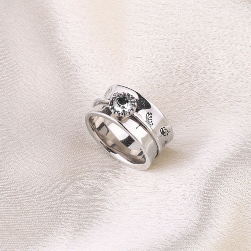 Dandelion Birthstone Spinning Fidget Ring
