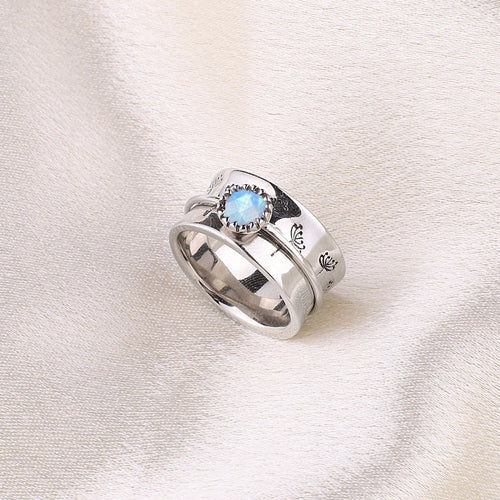 Dandelion Birthstone Spinning Fidget Ring
