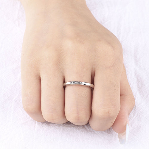 Stamped Stackable Name Ring