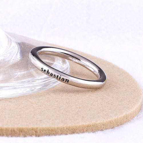 Stamped Stackable Name Ring