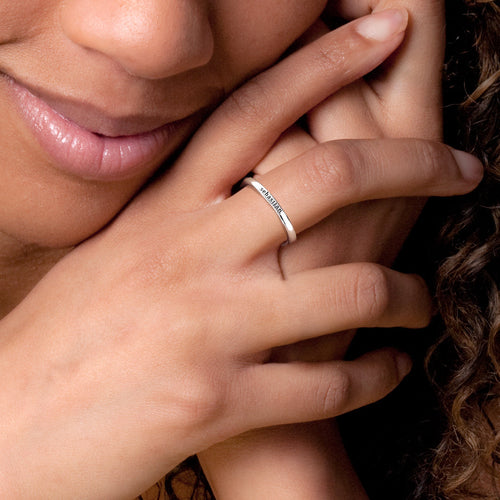 Stamped Stackable Name Ring