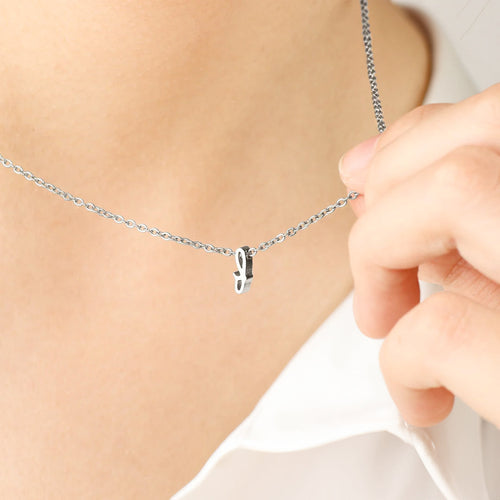 Tiny Script Initial Necklace