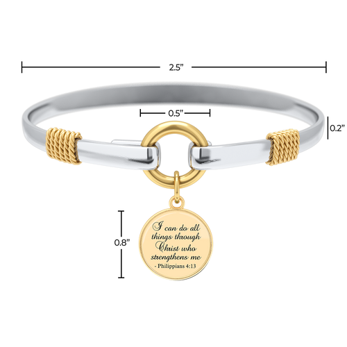 All Things Through Christ - Two-Tone Custom Charm Bracelet