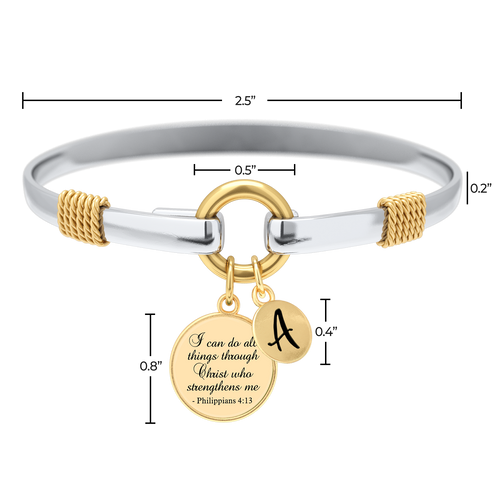 All Things Through Christ - Two-Tone Custom Charm Bracelet